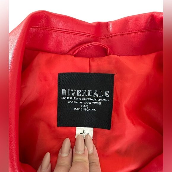 Riverdale South Side Serpents Red Faux Leather Jacket – Women’s L - Picture 5 of 11